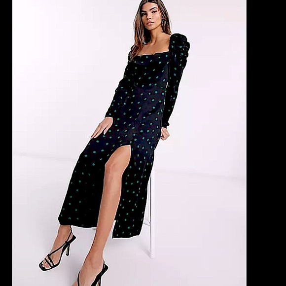 & Other Stories polka dot puff sleeve midi dress - Picture 9 of 14
